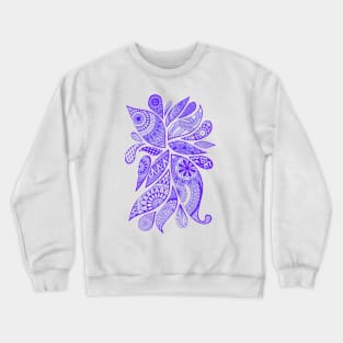 Abstract Zentangle Swirls Design (indigo on white) Crewneck Sweatshirt